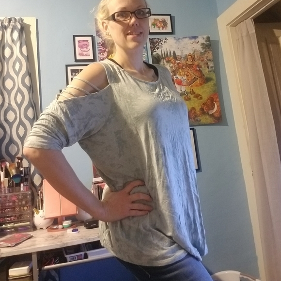 Set of 3 Teal Plus size blouses tops - Picture 6 of 7